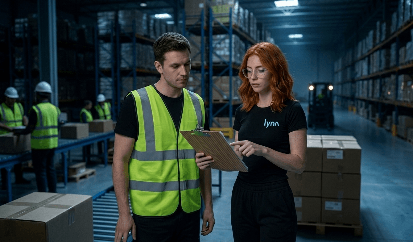 Lyna team and plant staff reviewing the operation together